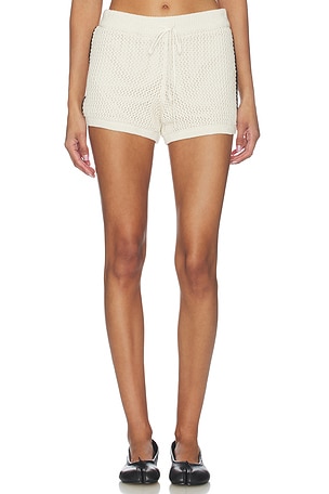 Sanctuary Open Stitch Track Short in Cream