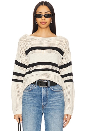 Sporty Stripe Open Knit Sweater Sanctuary