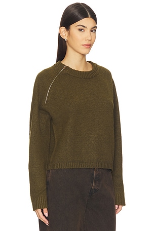Sanctuary Zip It Sweater in Dark Green