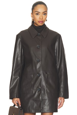 Avid Faux Leather City Coat Sanctuary