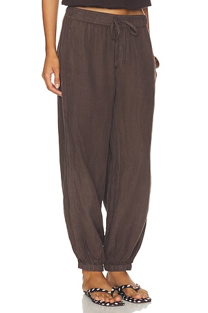 Sanctuary Melody Micro Linen Balloon Pant in Brown