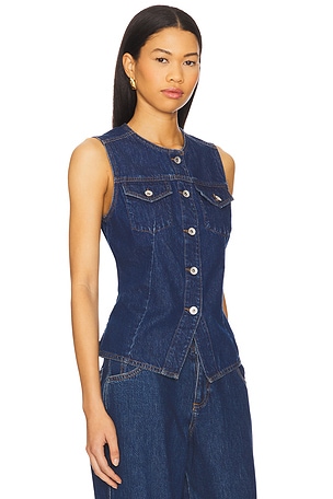 Sanctuary Maritime Denim Vest in Blue