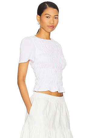 Sanctuary Better Together Smocked Top in White