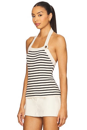 Sanctuary Sunkissed Rib Halter Top in Ivory