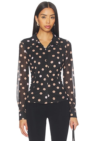 Fitted Mesh Button Down Top Sanctuary