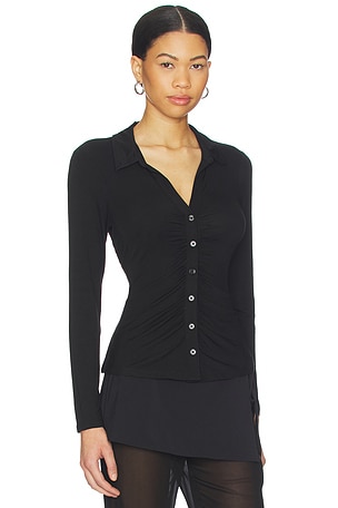 Sanctuary Dream Girl Button Up Shirt in Black