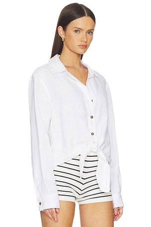 Sanctuary More Love Linen Tie Top in White