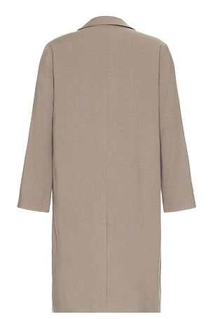 SATURDAYS NYC Daikanyama Wool Gabardine Coat in Taupe