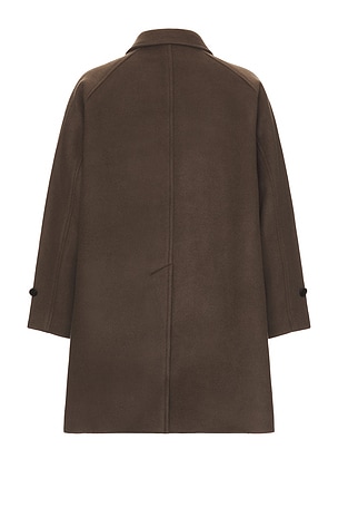 SATURDAYS NYC Double Weave Wool Overcoat in Brown