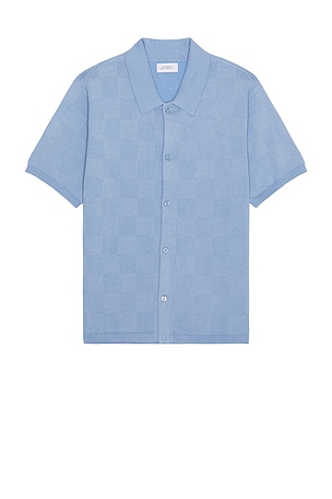 Kenneth Checkerboard Knit Short Sleeve Shirt SATURDAYS NYC