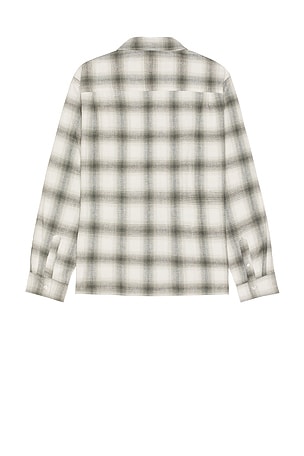 SATURDAYS NYC Mickey Cotton Linen Long Sleeve Shirt in White