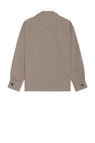 SATURDAYS NYC Driessen Wool Gabardine Overshirt in Taupe