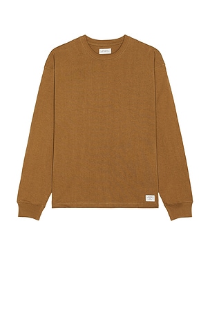 SATURDAYS NYC Max Weight Long Sleeve Tee in Brown