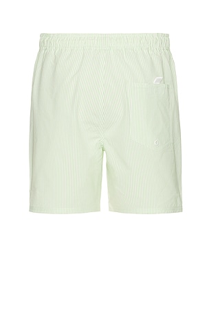 SATURDAYS NYC Timothy Seersucker Stripe Swim Short in Green