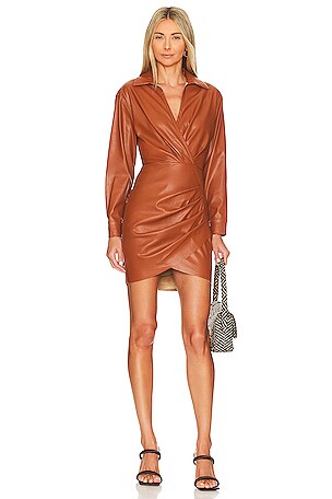 SAYLOR Romania Mini Dress in Cognac | REVOLVE