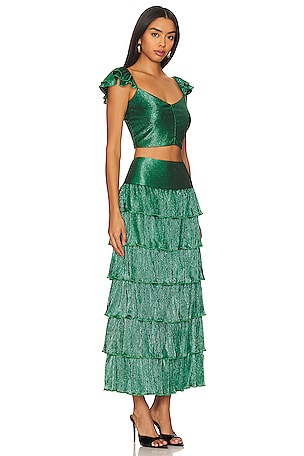SAYLOR Catt Top & Midi Skirt Set in Green