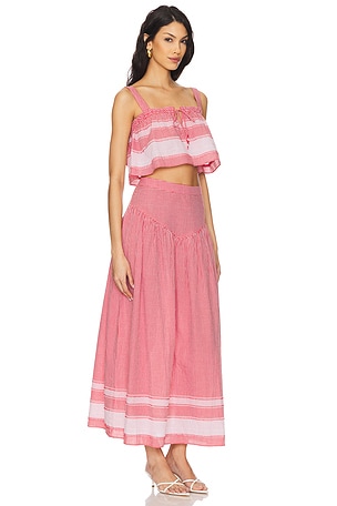 SAYLOR Judy Midi Dress in Red,White