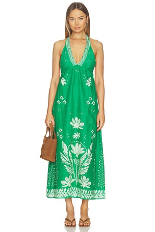 Tigris Dress in Green & Créme SAYLOR