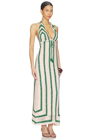 SAYLOR Georgie Dress in Green,Ivory