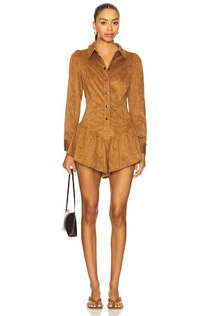SAYLOR Enid Romper in Brown. Size XS. Also