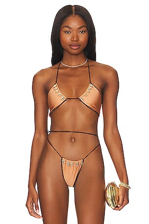 June Halter Bikini Top Seashell