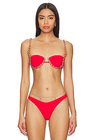 Oseree Lumiere Rose Bikini Set in Cherry