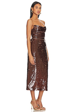 Sabina Musayev Lera Dress in Metallic Bronze