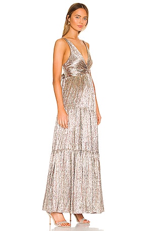 Sabina Musayev Pacific Dress in Metallic Gold. Size XS. Also