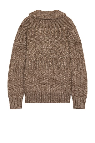 Schott Merino Wool Cardigan in Brown