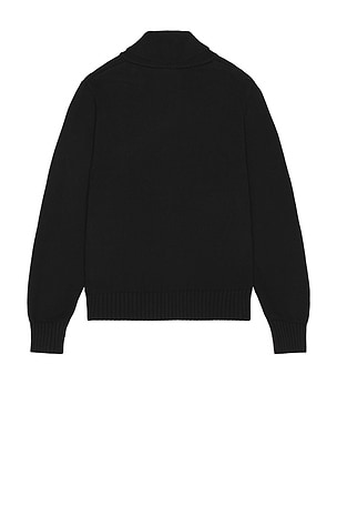 Schott Zip Front Sweater in Black