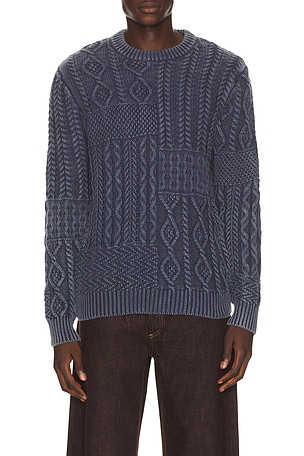 Stonewashed Patchwork Cotton Sweater Schott