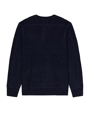 Schott Button Henley Sweater in Navy