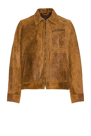 Schott Duke Unlined Rough Suede Jacket in Brown