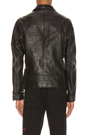 Schott Collar Lamb Leather Jacket in Black