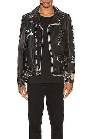 ジャケット・アウター Schott Painted Perfecto Leather Jacket M Schott PER74 Hand Painted Vintage Perfecto Jacket in Black | REVOLVE