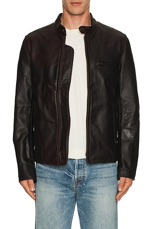 Schott NYC Cafe Racer Jacket in Brown