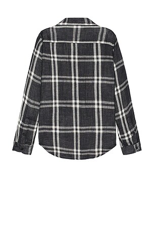 Schott Double Weave Plaid Work Shirt in Black. Size XL/1X. Also