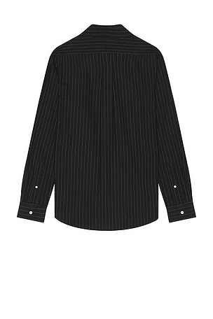 Schott Striped Oxford Button Up Shirt in Black