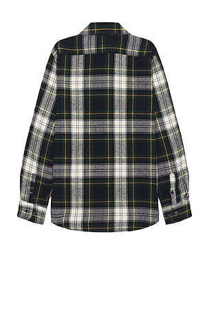 Schott Plaid Cotton Flannel Shirt in Navy