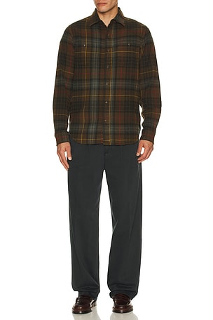 Schott Flannel in Dark Green