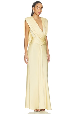 Susanna Chow Freja Maxi Dress in Yellow. Size 0. Also