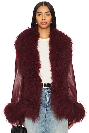 Dorothy Leather Coat With Fur Trim Susanna Chow