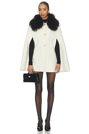 Serina Cashmere Shearling Cape Coat Susanna Chow