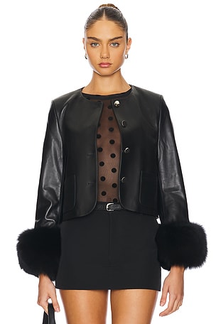 Dawson Leather Jacket With Fur Trim Susanna Chow