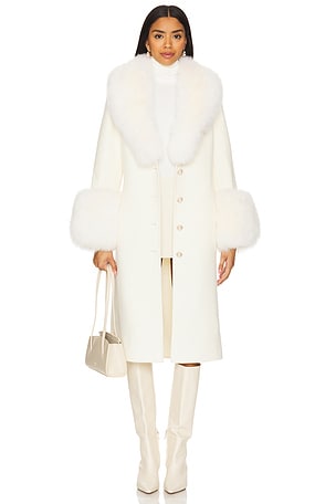 Jojo Cashmere Coat With Fur Trim Susanna Chow