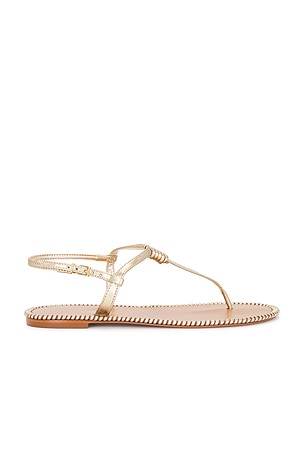 Schutz Elsha Sewing Sandal in Metallic Gold