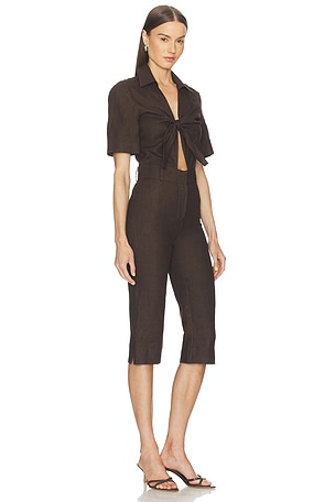 SELMACILEK Polo Jumpsuit in Brown
