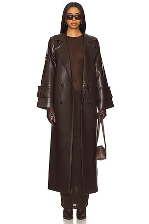 Faux Leather Tie Trenchcoat SELMACILEK