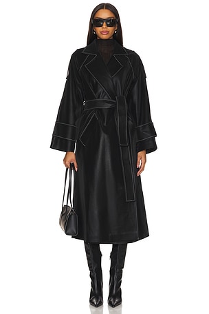 Faux Leather Stitch Trenchcoat SELMACILEK