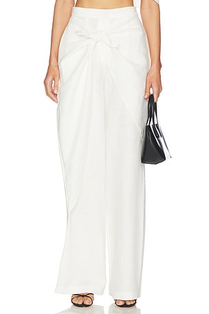 SELMACILEK Knot High Waisted Pants in Ivory